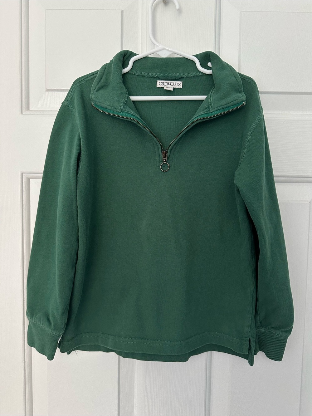 J.Crew Kids Crewcuts Relaxed-fit Half-zip Pullover Forest Green Sweater Sz S 6-7